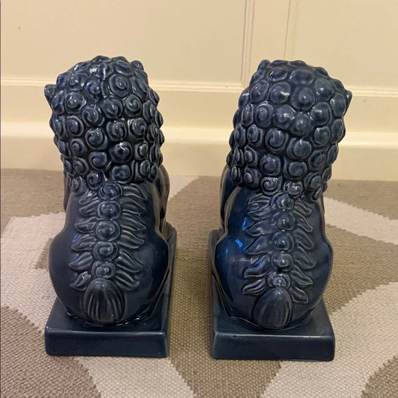 Threshold  Blue Foo Dog Statues - Picture 2 of 6